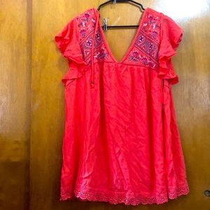 Peach summer blouse 2x.